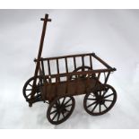 A continental vintage style wooden framed dog cart