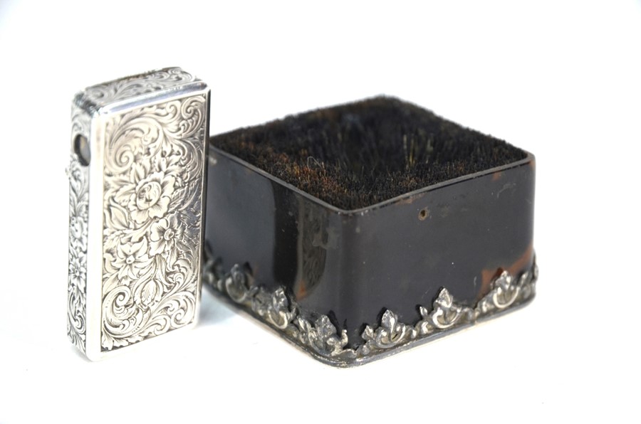 A Victorian silver patent vesta-case with integral cigar-cutter