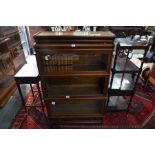 Globe Wernicke, three sections of glazed oak library bookcases (5)