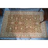 A handmade Persian Heriz design small carpet
