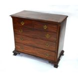 Georgian mahogany chest of two short over three long graduated drawers