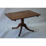 George III mahogany rectangular tilt top breakfast table