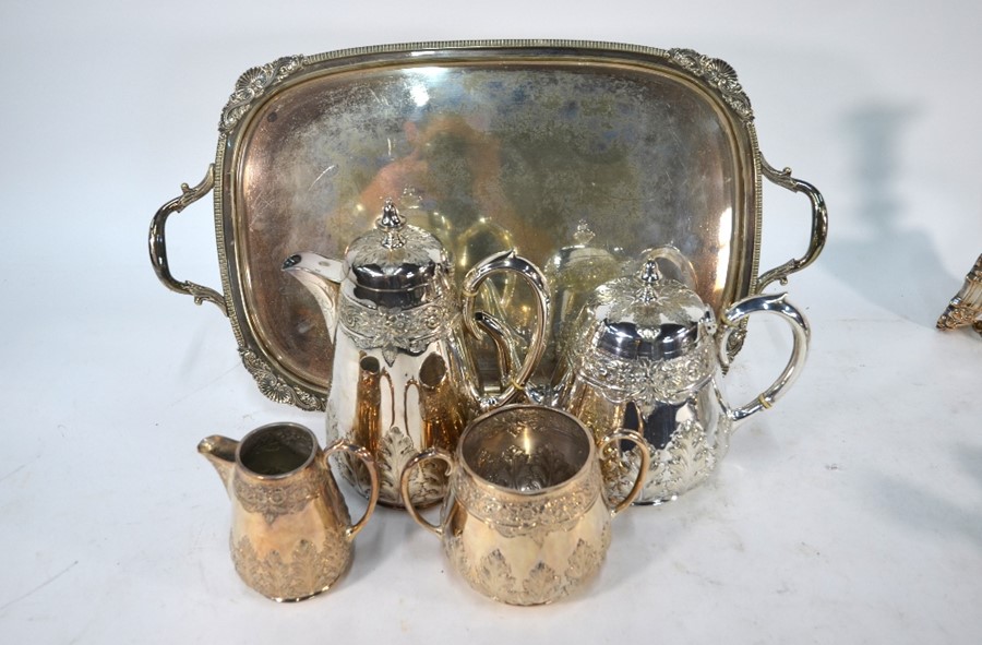 Victorian electroplated four piece tea service - Image 2 of 3