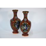 A pair of Chinese cloisonne baluster vases