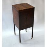 A George III cross-banded mahogany night stand