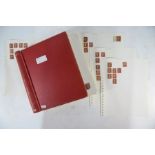 Perforated penny red postage stamps- album