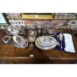 Mixed silver plate items