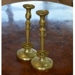 A good pair of 17th century brass candlesticks