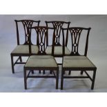 A set of four 19th century mahogany dining side chairs