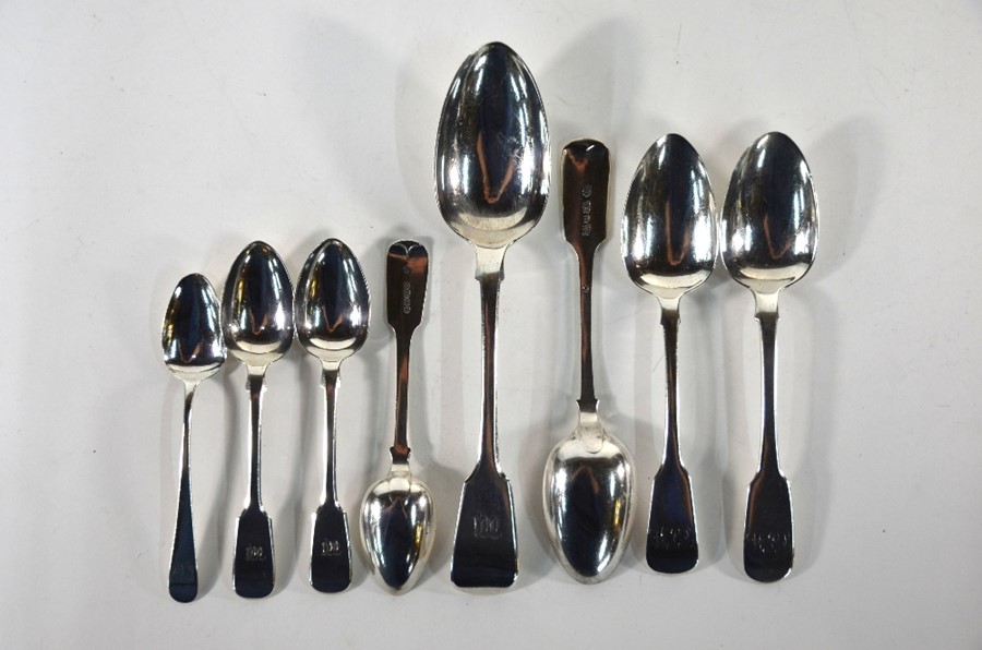 Silver fiddle pattern spoons, etc. - Image 4 of 4