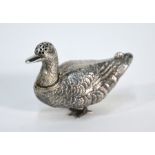 An Edwardian silver novelty 'Duck' pepperette