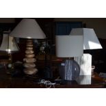 Four designer table lamps