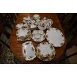A Royal Albert Old Country Roses pattern dinner/tea service