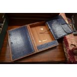 A Victorian leather bound mahogany correspondence case