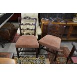 A pair of 19th century mahogany side chairs