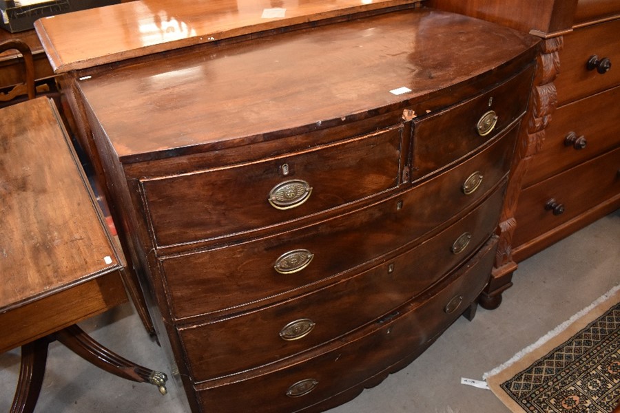 A 19th century mahogany bowfront chest