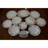 A Crown Staffordshire china floral painted dinner service (40 pieces)