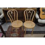 A set of six Thonet style bentwood dining chairs
