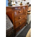 A large Victorian mahogany bowfront chest