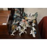 Nine Karl Ens porcelain birds to/w original catalogue