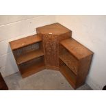 A Heal's style limed oak corner bookcase