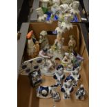 A Dresden porcelain three-branch candelabrum and other items