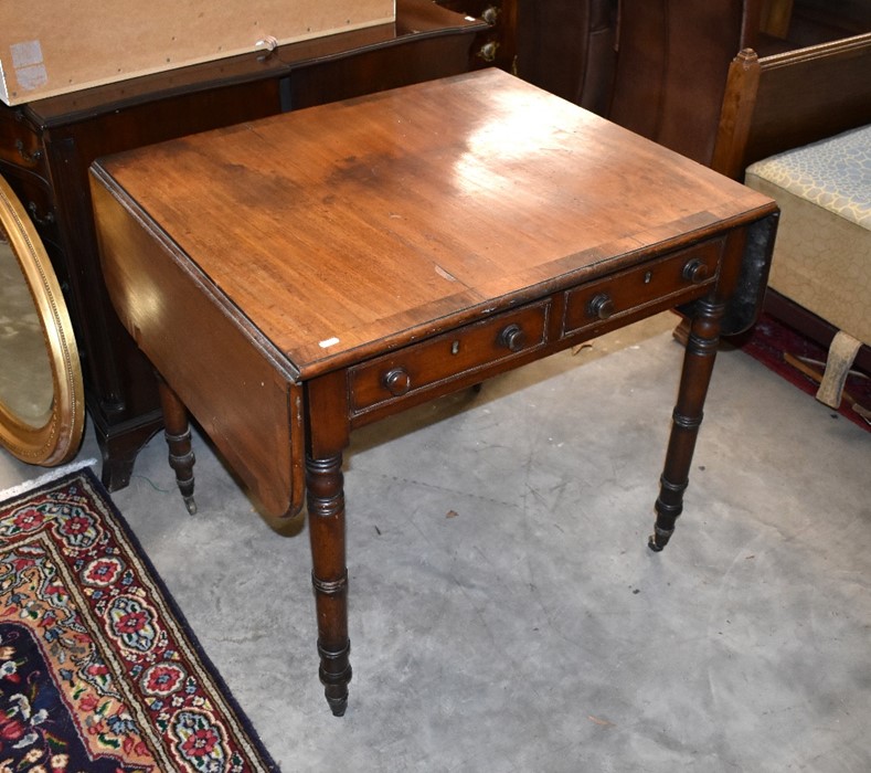 A 19th century mahogany and crossbanded rosewood sofa table