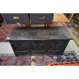 An 18th century oak coffer