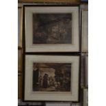 Two antique engravings after Morland
