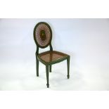 A 19th century green lacquered side chair