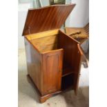 A small yew wood crossbanded side cabinet