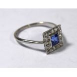 An Art Deco style square cluster ring
