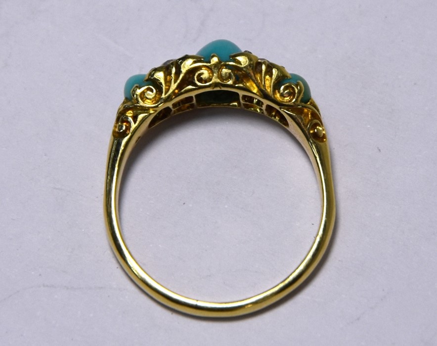 A Victorian turquoise and diamond ring