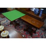 A companion pair of Victorian mahogany card tables