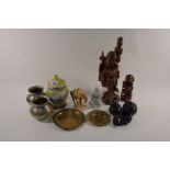 A small collection of 20th century Asian ceramics and collectables