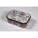 A Chinese canton enamel patch box and cover, late Qing