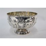 A late Victorian silver rose bowl/punch bowl