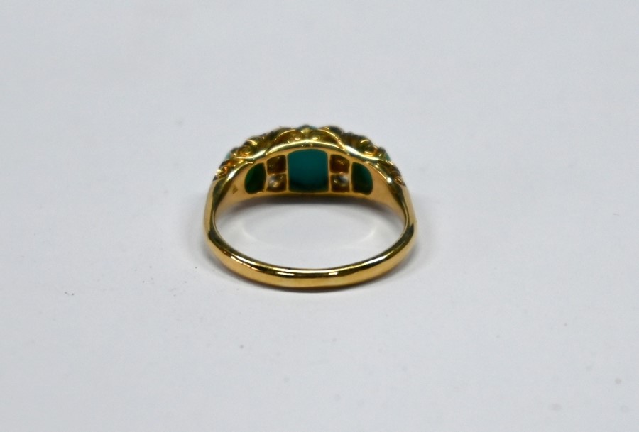 A Victorian turquoise and diamond ring - Image 3 of 6