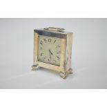 Art Deco silver desk clock