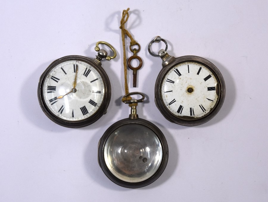 Two pair-cased pocket watches and empty pair-case