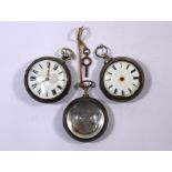 Two pair-cased pocket watches and empty pair-case