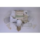 Large quantity of table linens and bedding