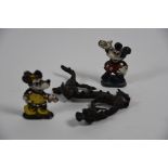 Disney - a pair of early cold-painted cast lead flat figures of Mickey and Minnie Mouse