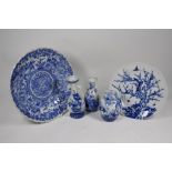 A selection of Japanese Meiji and later, blue and white porcelain (5)