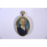 A small George III oval portrait miniature on ivory of a gentleman