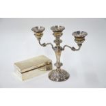 WITHDRAWN Silver candelabrum and cigarette box