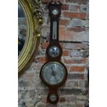 'J Eames, Broad Street, Bath' a 19th century rosewood wheel barometer