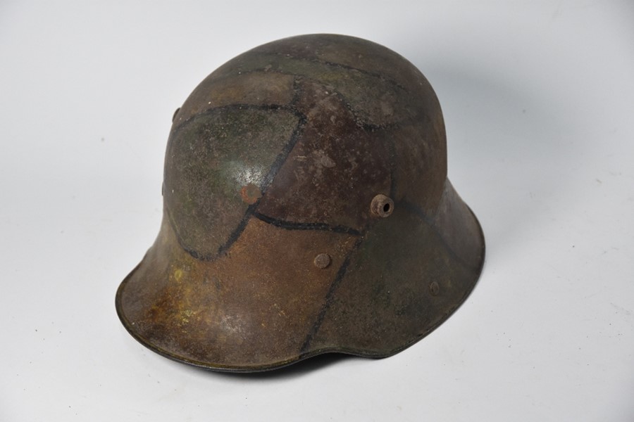 A World War I German M-17 steel helmet