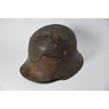 A World War I German M-17 steel helmet