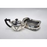 Silver bachelor teapot and bowl